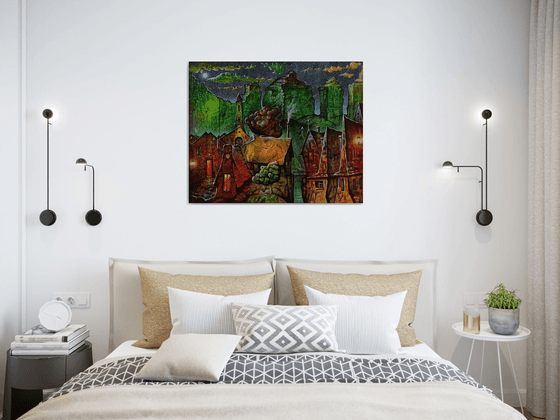 Night in a fairy tale 65x80cm ,Acrylic/canvas