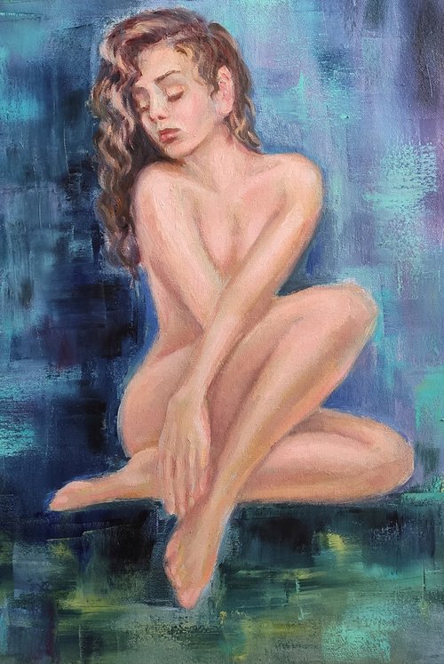 Erotic Art Nude beauty Naked woman by Anastasia Art Line