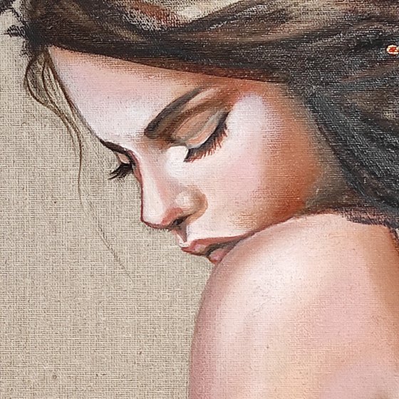 "Fragile"60x30x2cm,original oil painting on canvas , ready to hang