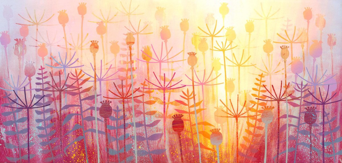 Harmony In Pink And Gold By Rebecca Vincent, 27 X 13, Artwork For Sale On Artfinder