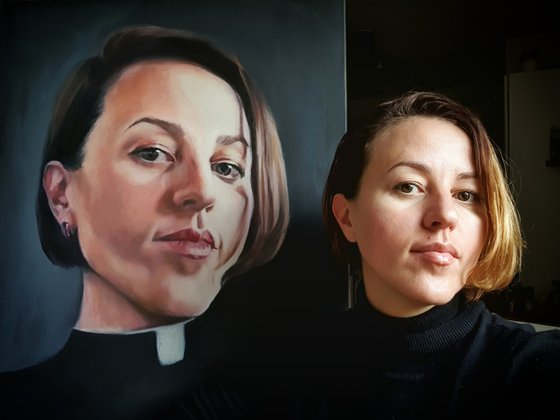 Self portrait as a catholic priest