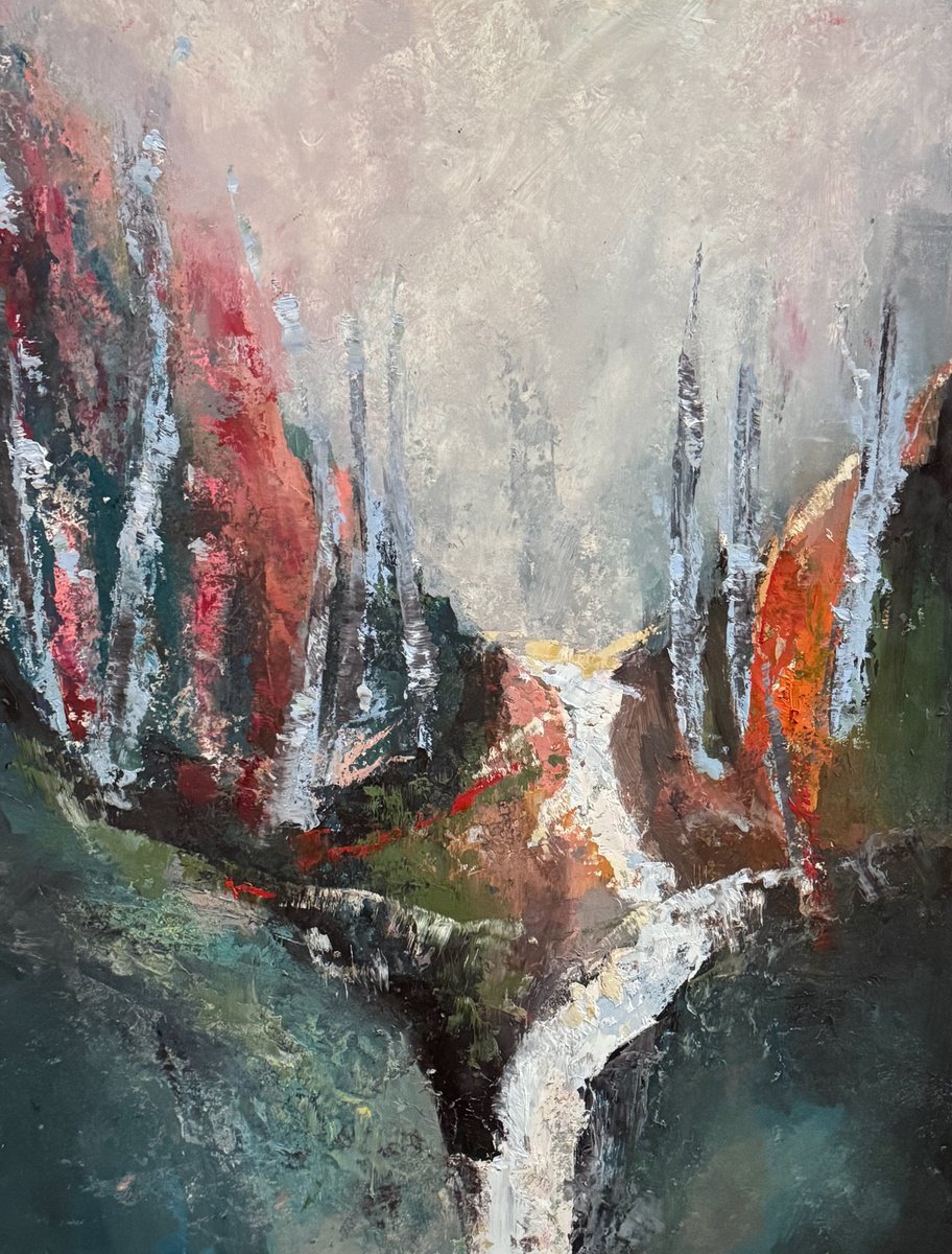 Organic Abstract Oil Painting By Lola Jovan, 14 X 18", The Next One Might, Original Artwork