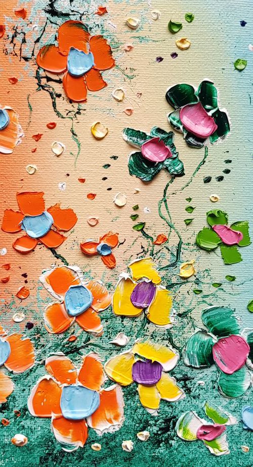 "Rainbow Meadow Flowers in Love" by Phil Broad