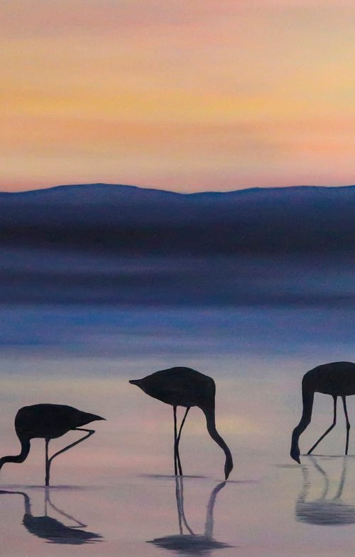 "Flamingo and sunset" by Evgeniya Robeyn