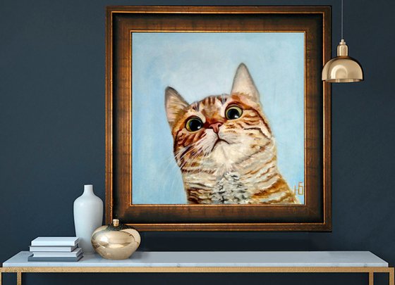 Funny cat, 40x40 cm, ready to hang.