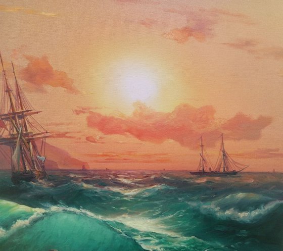 Seascape(60x80cm, oil painting, ready to hang)