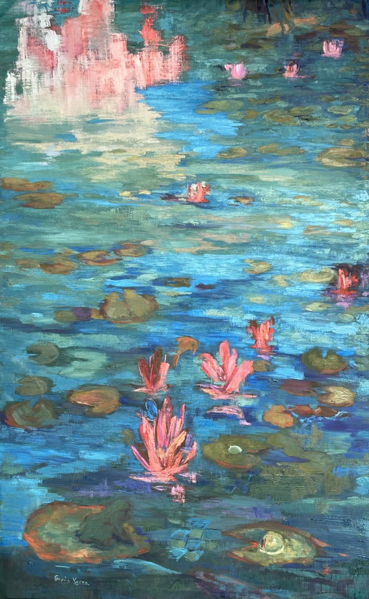 Expressive Abstract Oil Painting By Geeta Yerra, 35 X 56, Life, Original Artwork