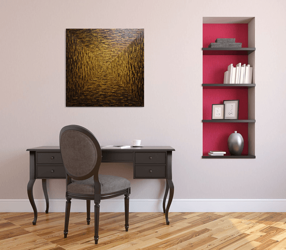 Large gold brown square gradient