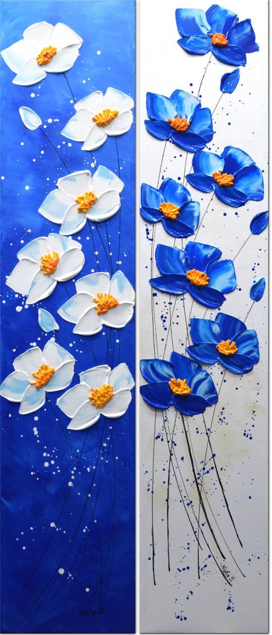 Lovely Poppies - Set of 2 Paintings