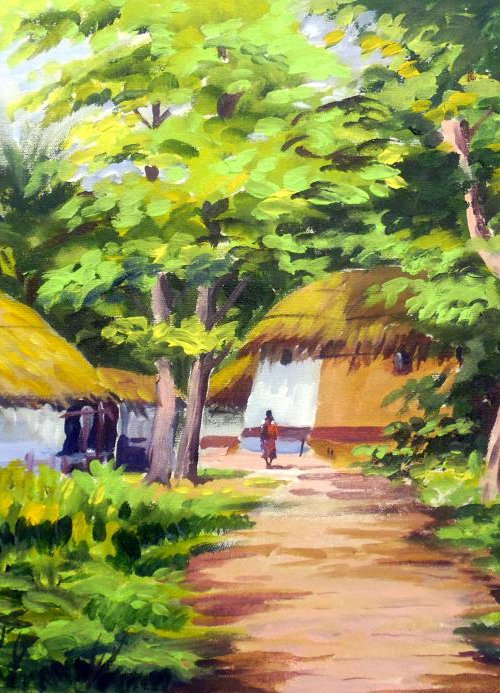 Bengal Village Landscape by Samiran Sarkar