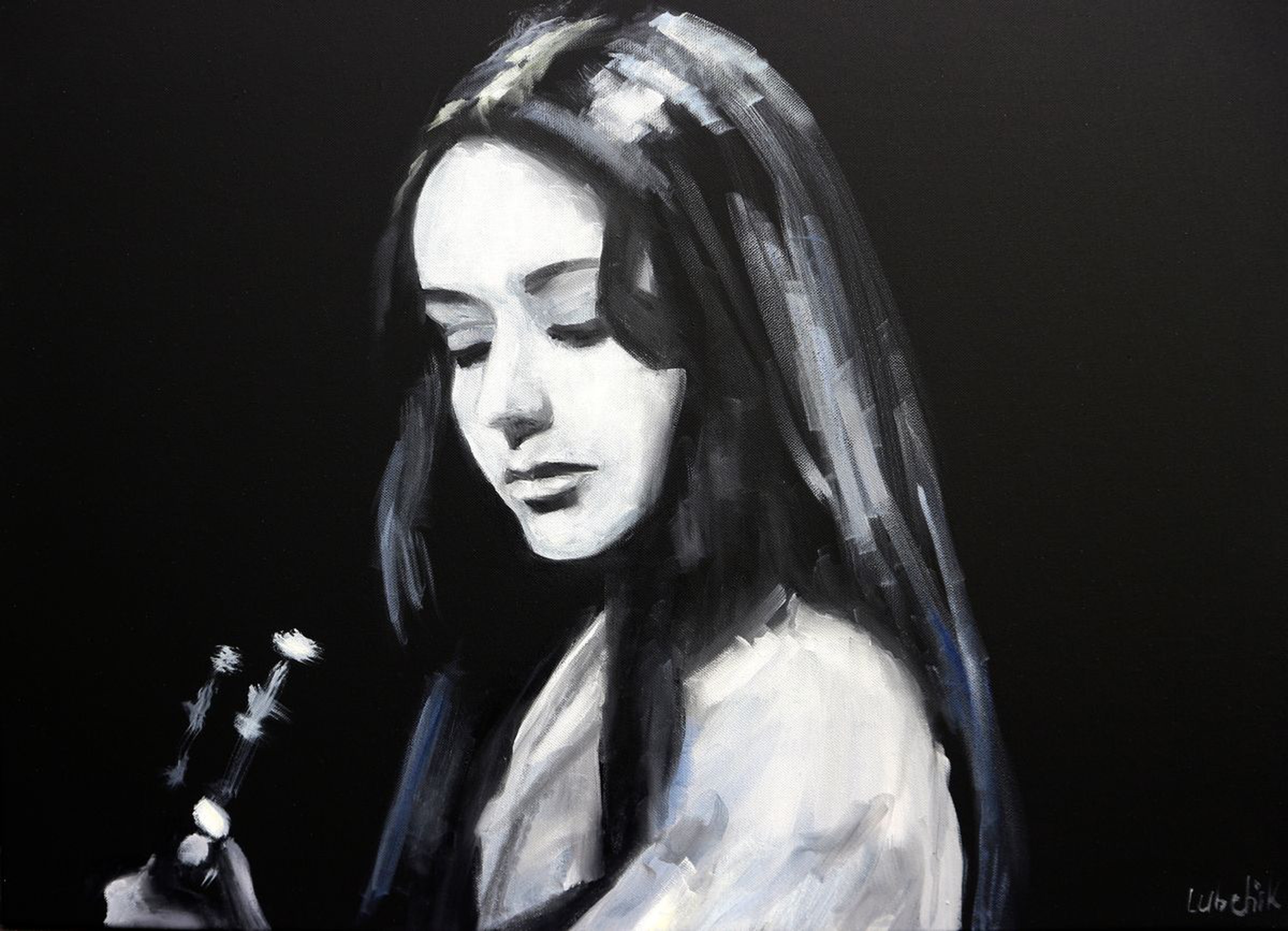 Black And White Painting Music Painting Girl Wit Artfinder
