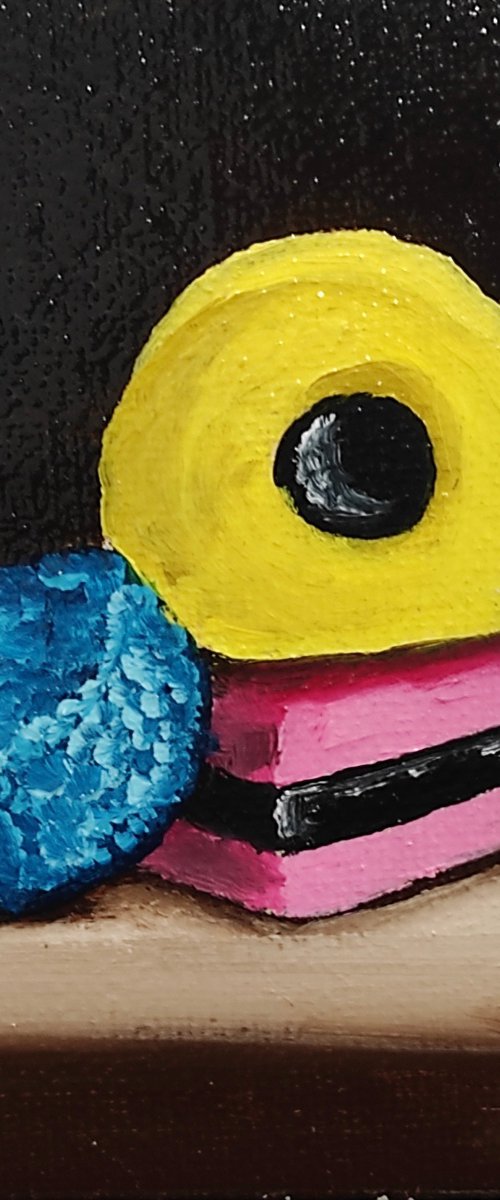 Little Liquorice Allsorts #18 still life by Jane Palmer Art