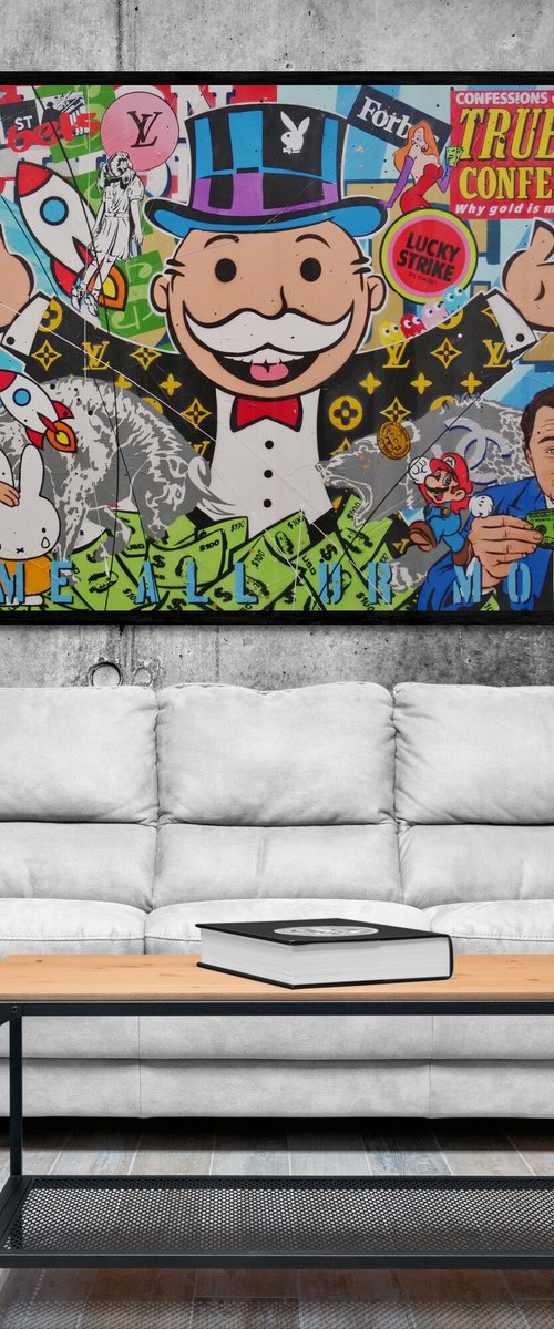 Strike It Lucky 160cm x 100cm Textured Urban Pop Art by Franko