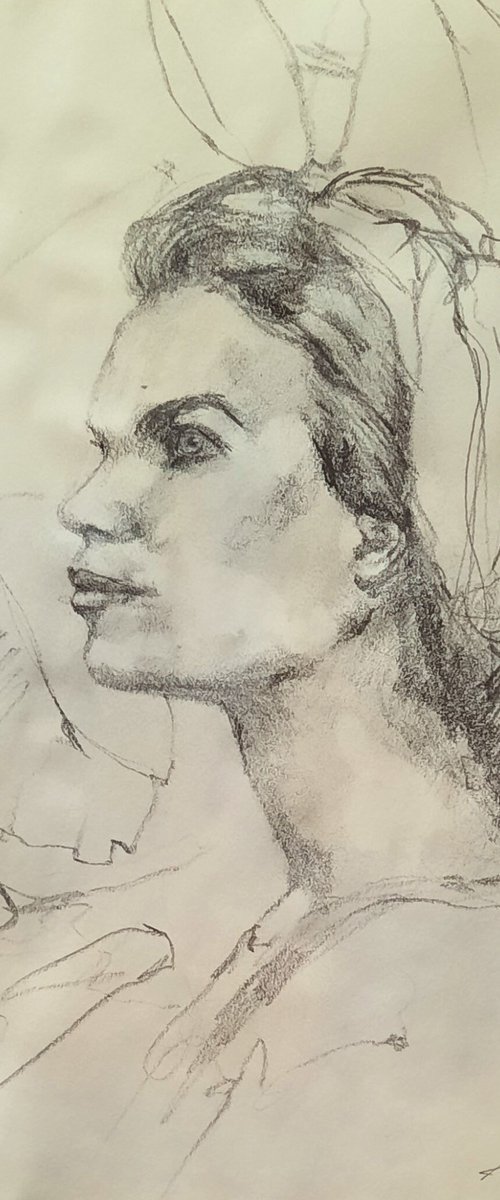 Graceful Glance -  Head Study by Alison Fennell