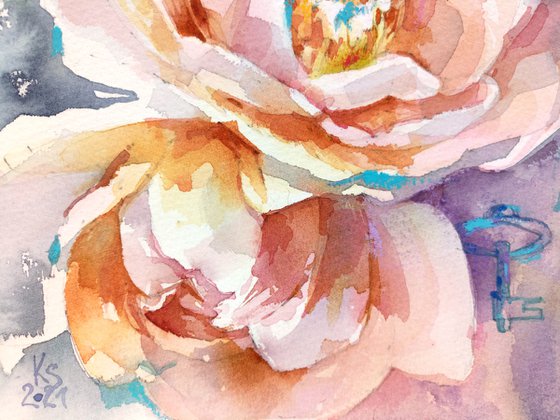 Original watercolor "Touch of spring"