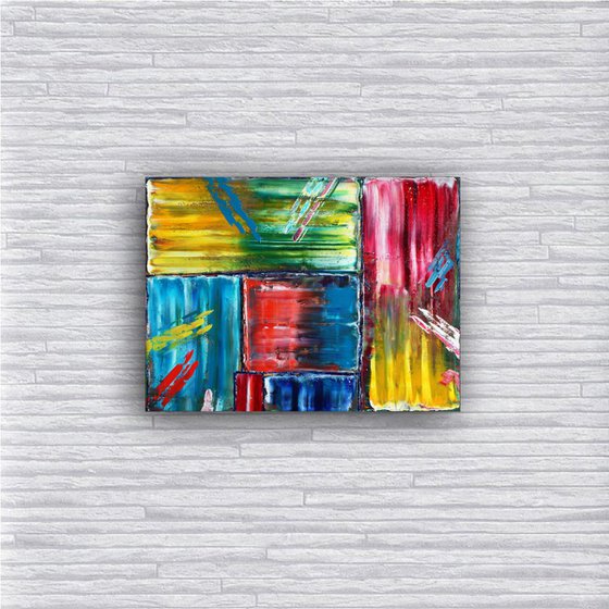 "Don't Bring Me Down" - Original Abstract PMS Oil Painting, 24 x 18 inches