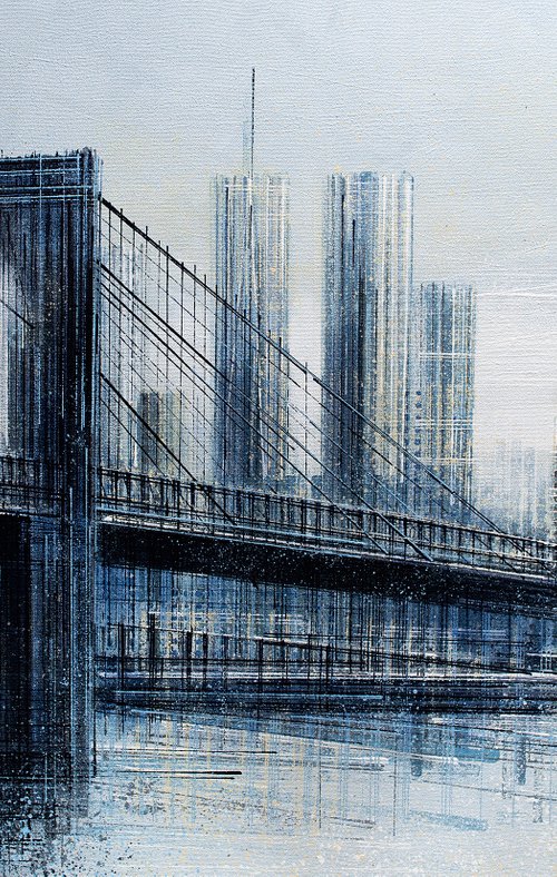New York - The Brooklyn Bridge At Daybreak by Marc Todd