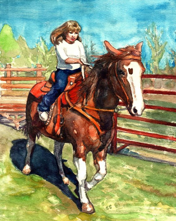 A girl on the horse