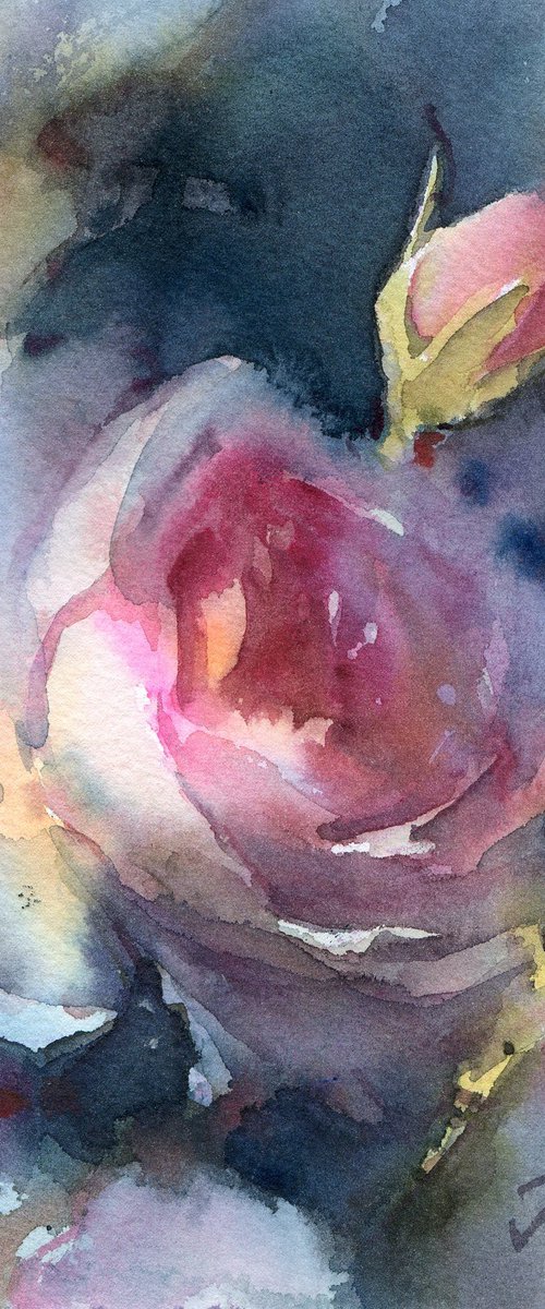 Watercolor rose, Soul of a Rose by Yulia Evsyukova