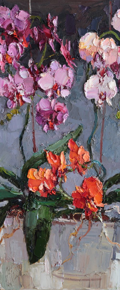 Orchids in Bloom by Anastasiia Valiulina