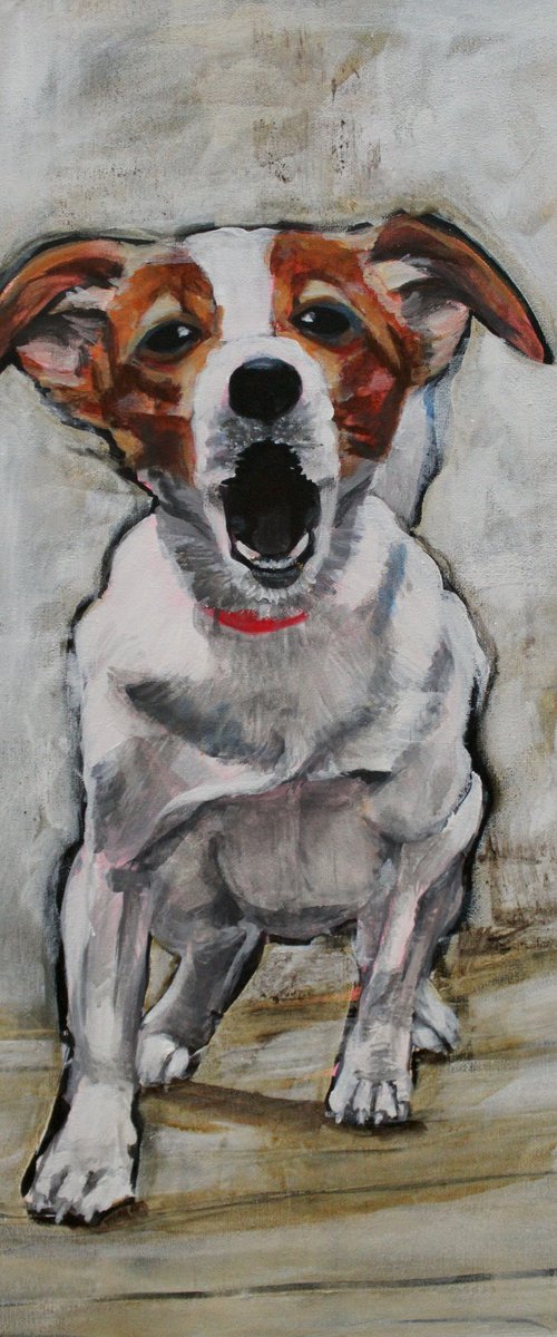 Jack Russell painting called Hear Me Roar! by Victoria Coleman