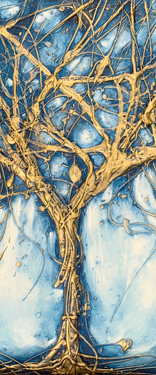 Azure Antique Blue Tree by Carol Wood