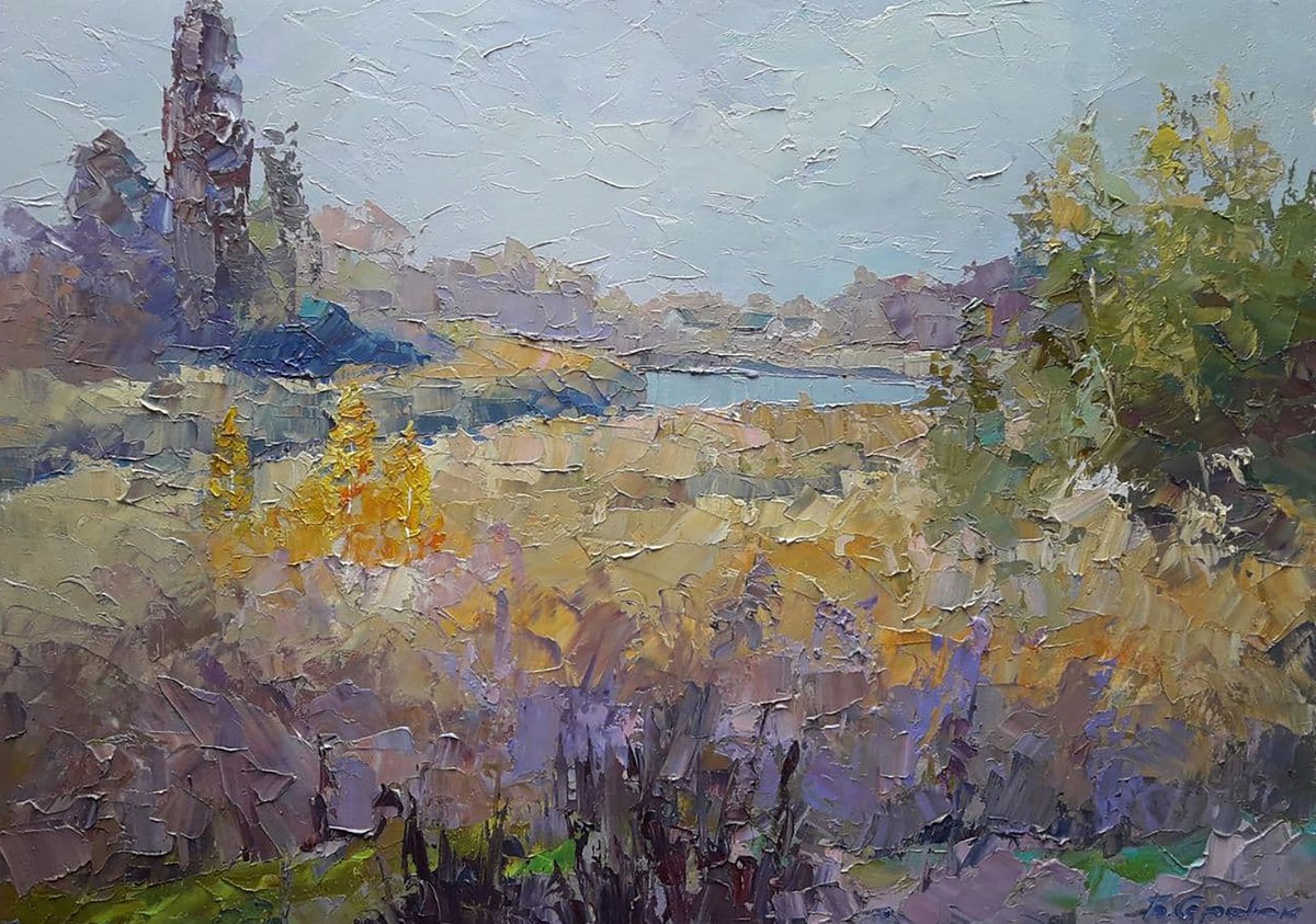 Oil painting Outside the town nSerb702 by Boris Serdyuk