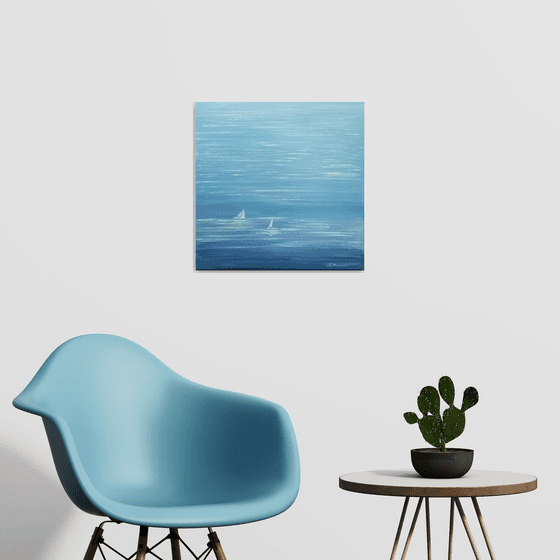 Blue Ocean / In the morning. Serene painting