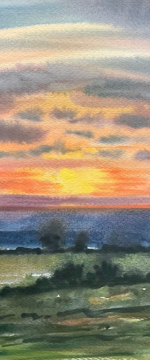 Dorset sunset coast by Samantha Adams