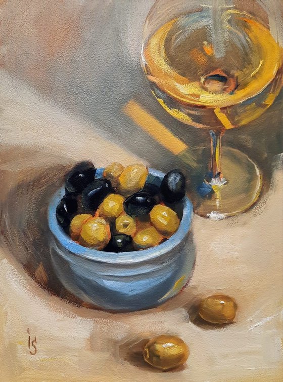 Olives and wine