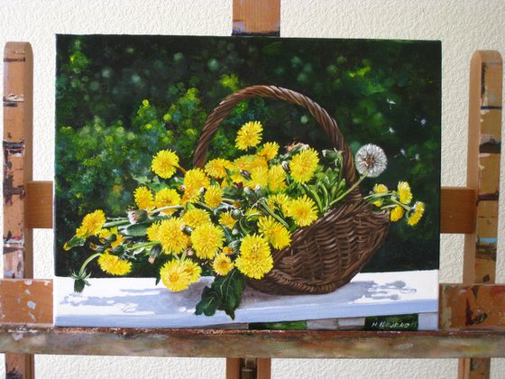 Yellow dandelions, Flowers Still Life