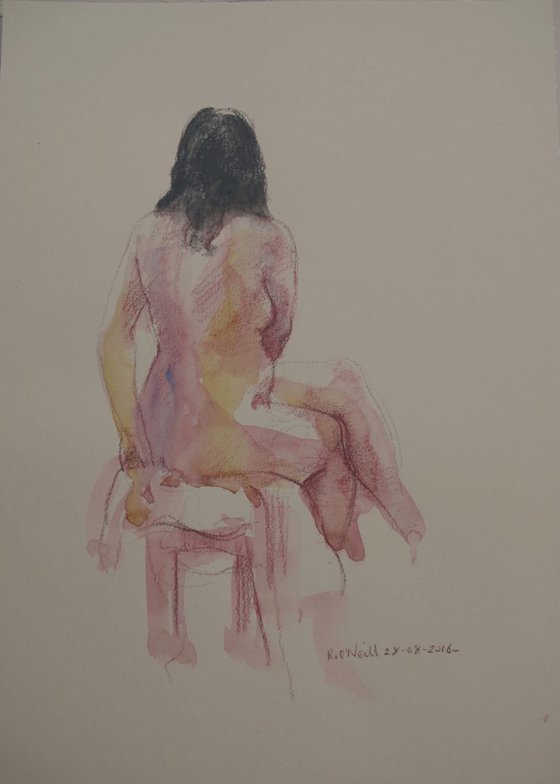 Back view of female nude