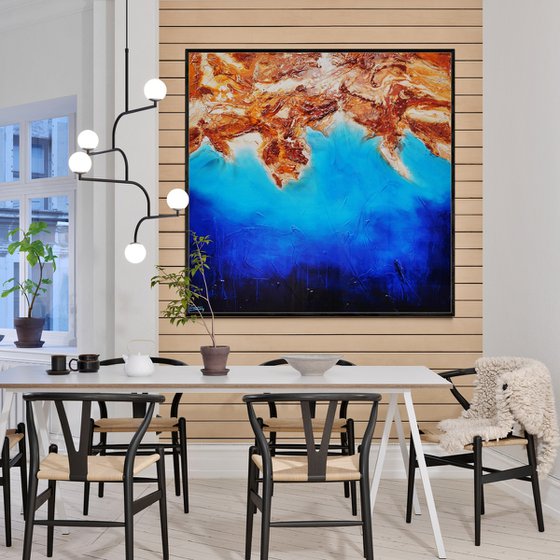 Arid Coast 150cm x 150cm Textured Abstract Art