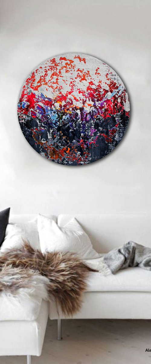 Circular abstract painting / Abstract 1136 by Alex Senchenko