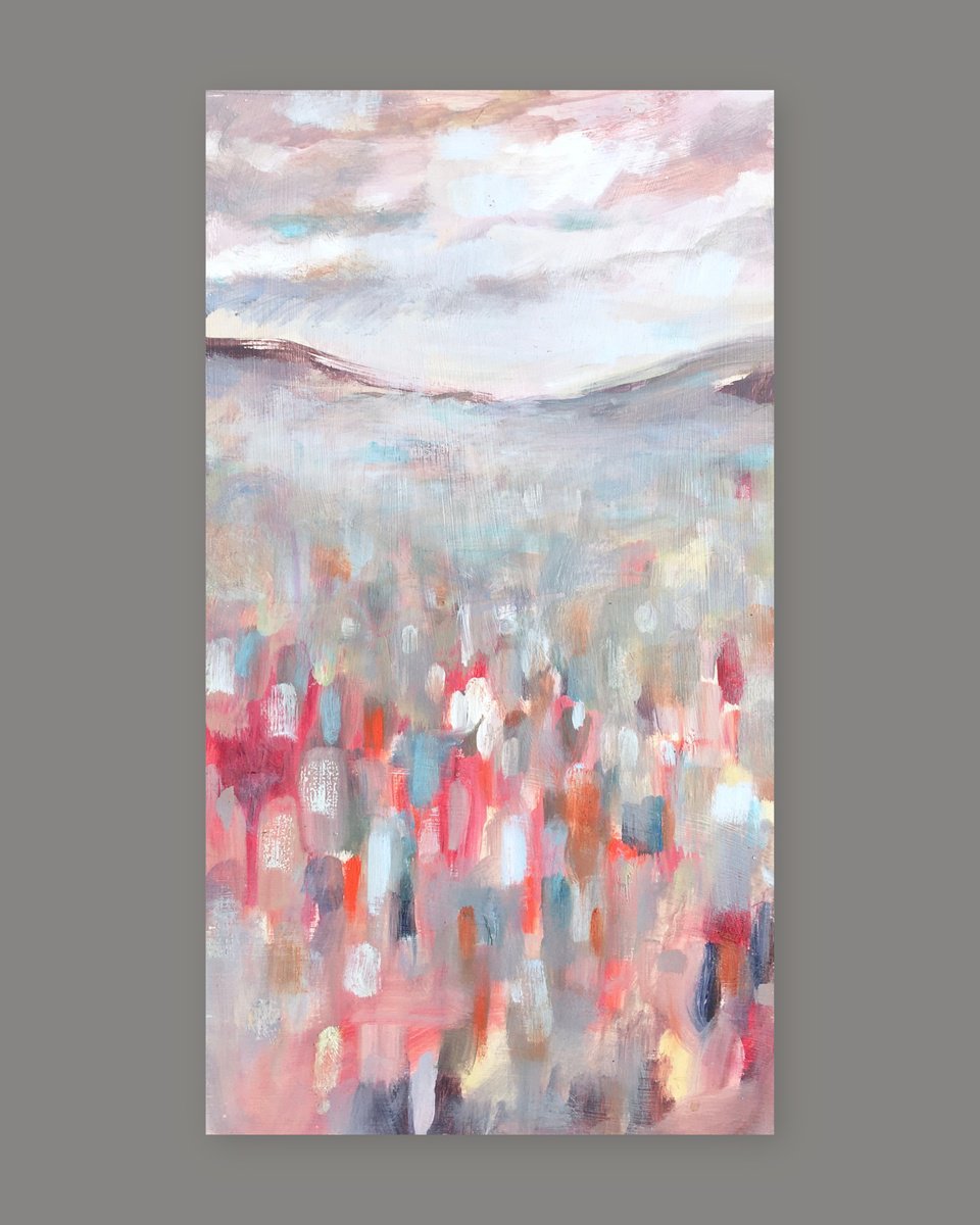 Impressionistic Landscape Oil Painting By Guy Pickford, 10 X 19, More Than Two Halves, Original Artwork