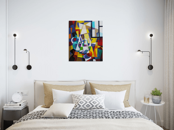 Cubism still life (60x50cm, cubism, oil painting, ready to hang)