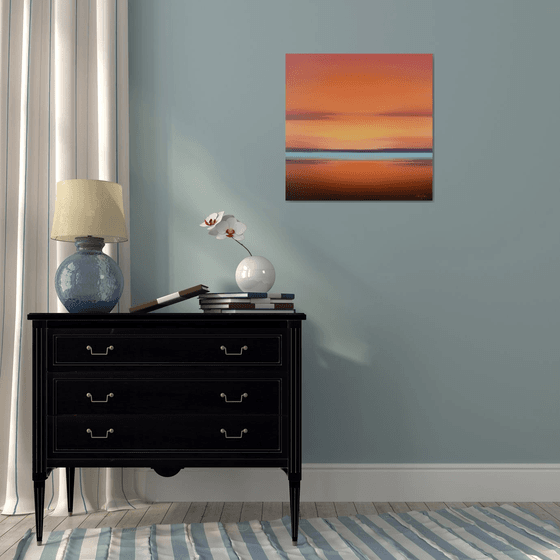 Warm Sky Glow - Abstract Seascape