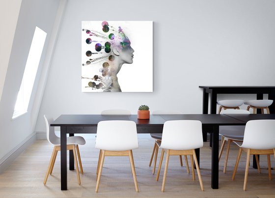 Nature collection Vol 26. Green balls. Art portrait on canvas