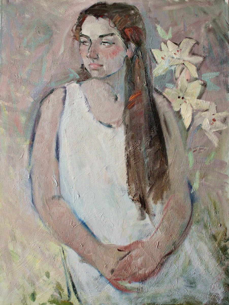 Dasha and lilies by Alona Andreeva