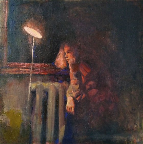 Long night(50x50cm, oil painting, ready to hang)