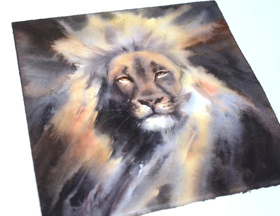 Aslan in watercolor Lion painting Narnia fan art