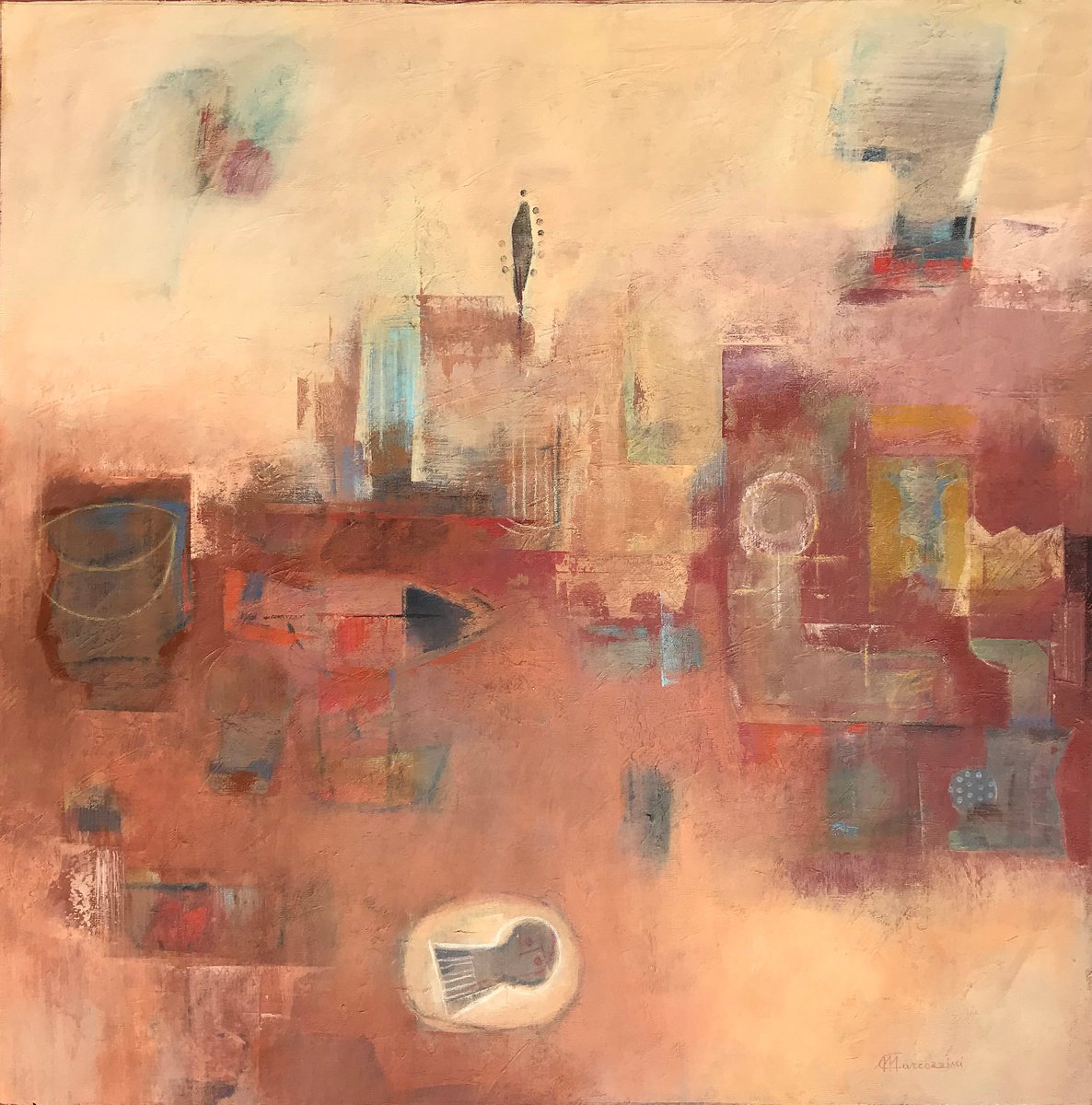 Expressive Painting , Oggetti Smarriti 6 By Marcello Carrozzini, 31 X 31, Artwork For Sale On Artfinder