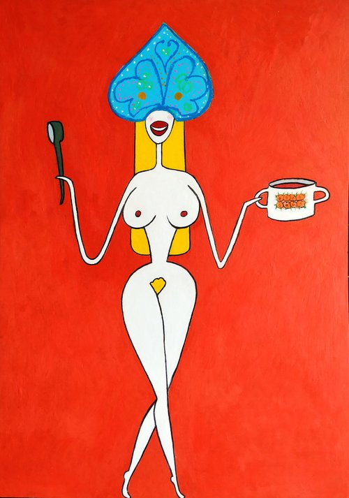 Nude with borscht by Ann Zhuleva