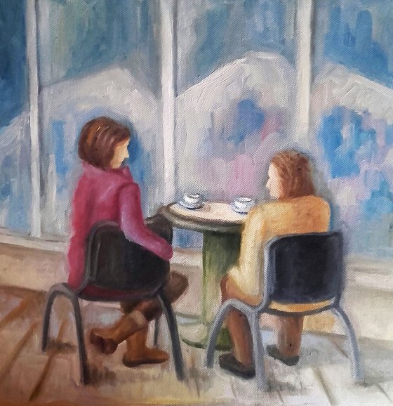 Painting | Oil | Coffee chatters