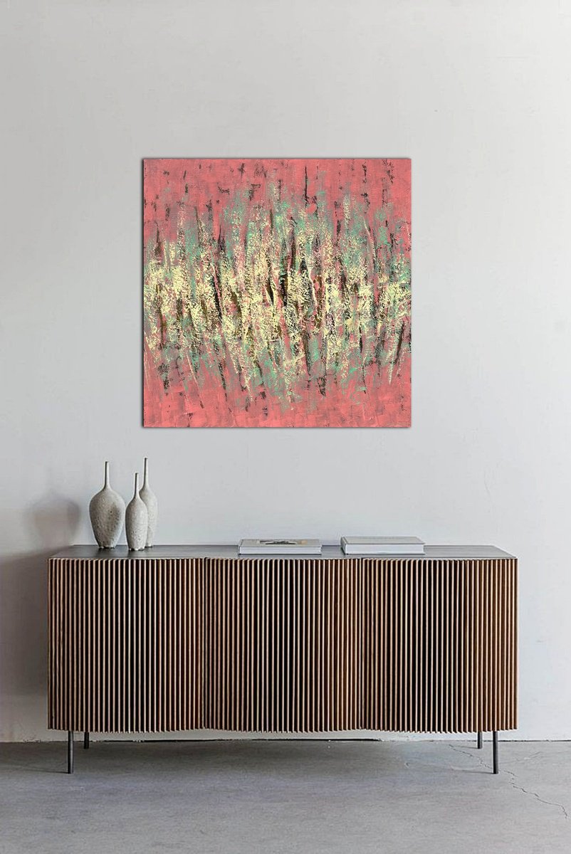 Abstract Oil Painting By Tigran Mamikonyan, 35 X 35", Dreams V 90i?90Cm, Original Artwork