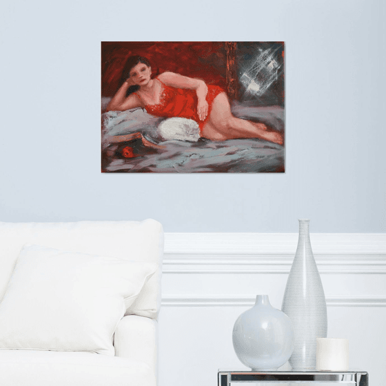 Scarlet Mood... /  ORIGINAL PAINTING