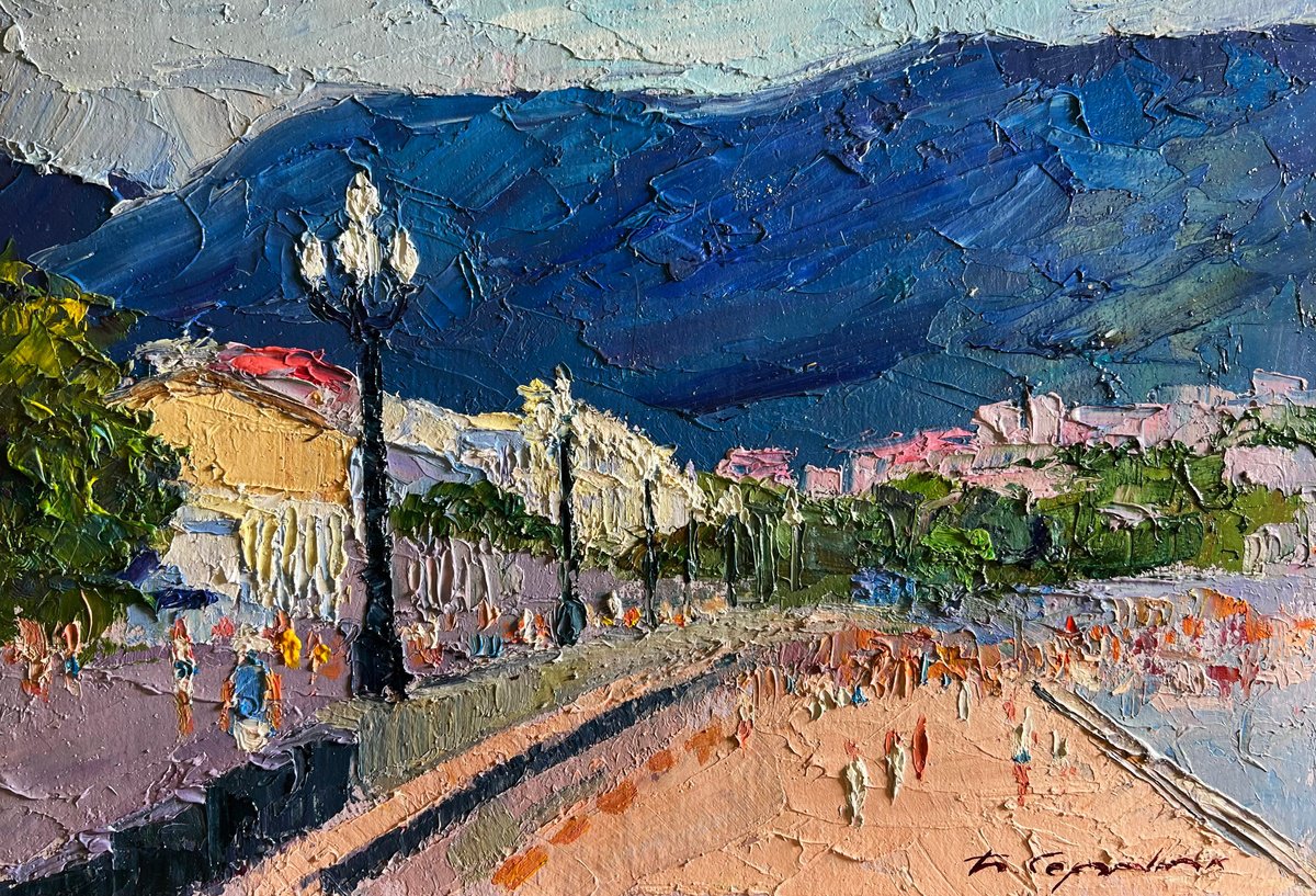 City Embankment By Boris Serdyuk, 12 X 8, Artwork For Sale On Artfinder