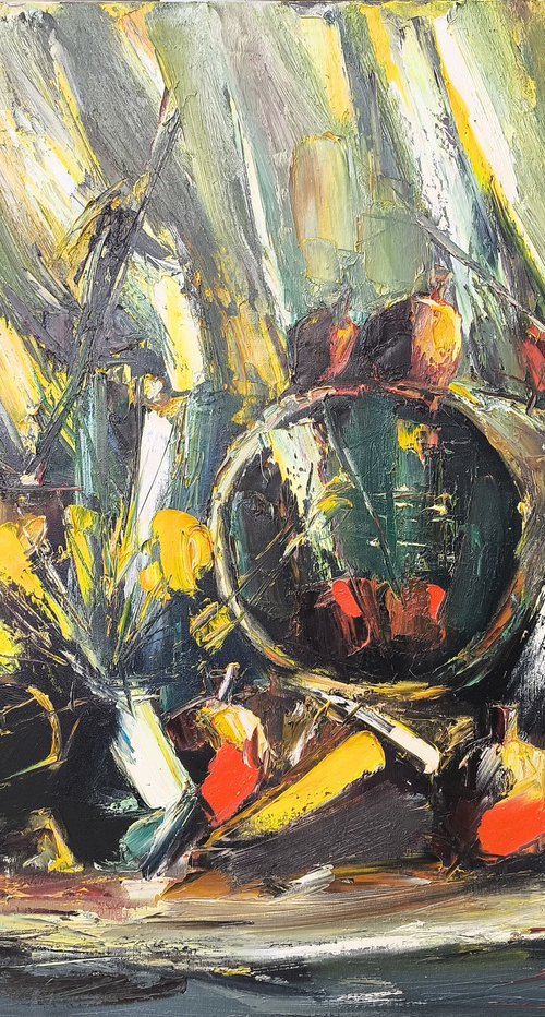 Still Life in Yellow and Grey by Vlas Ayvazyan