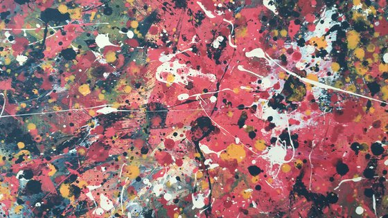 Abstract J. Pollock style acrylic by M.Y.