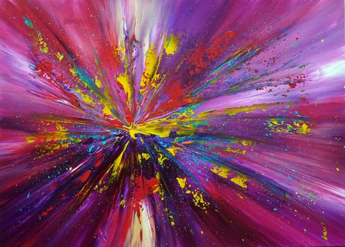 Dark Violet Neon Color Explosion by Richard Vloemans